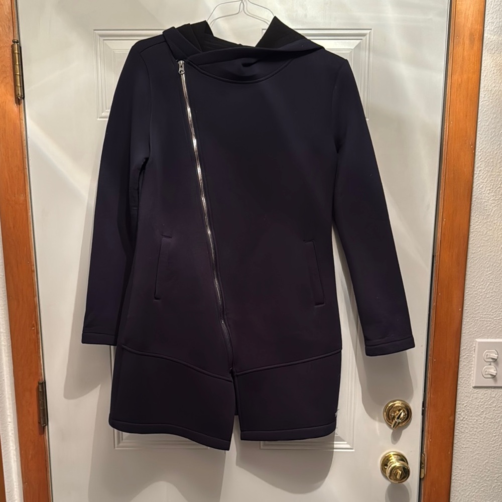 Betsey Johnson Dark Blue Navy Asymmetrical Coat sz Medium